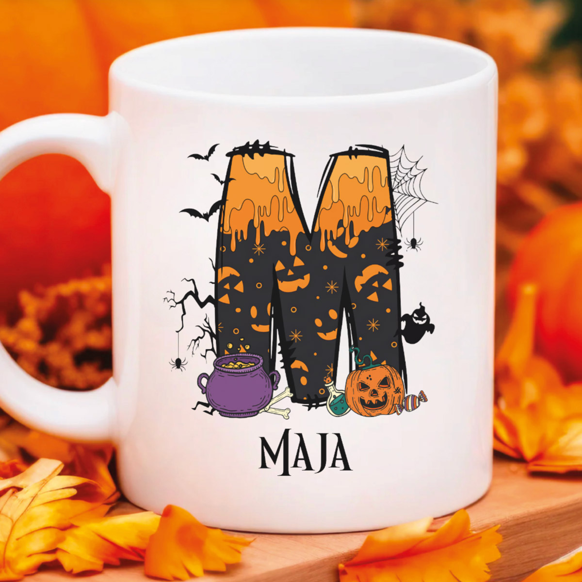 Kubek z imieniem na halloween