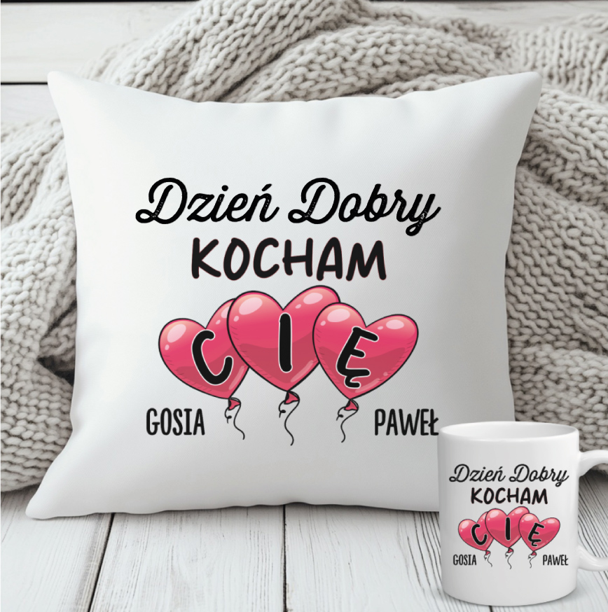 Dzień dobry, kocham Cię Poduszka + Kubek