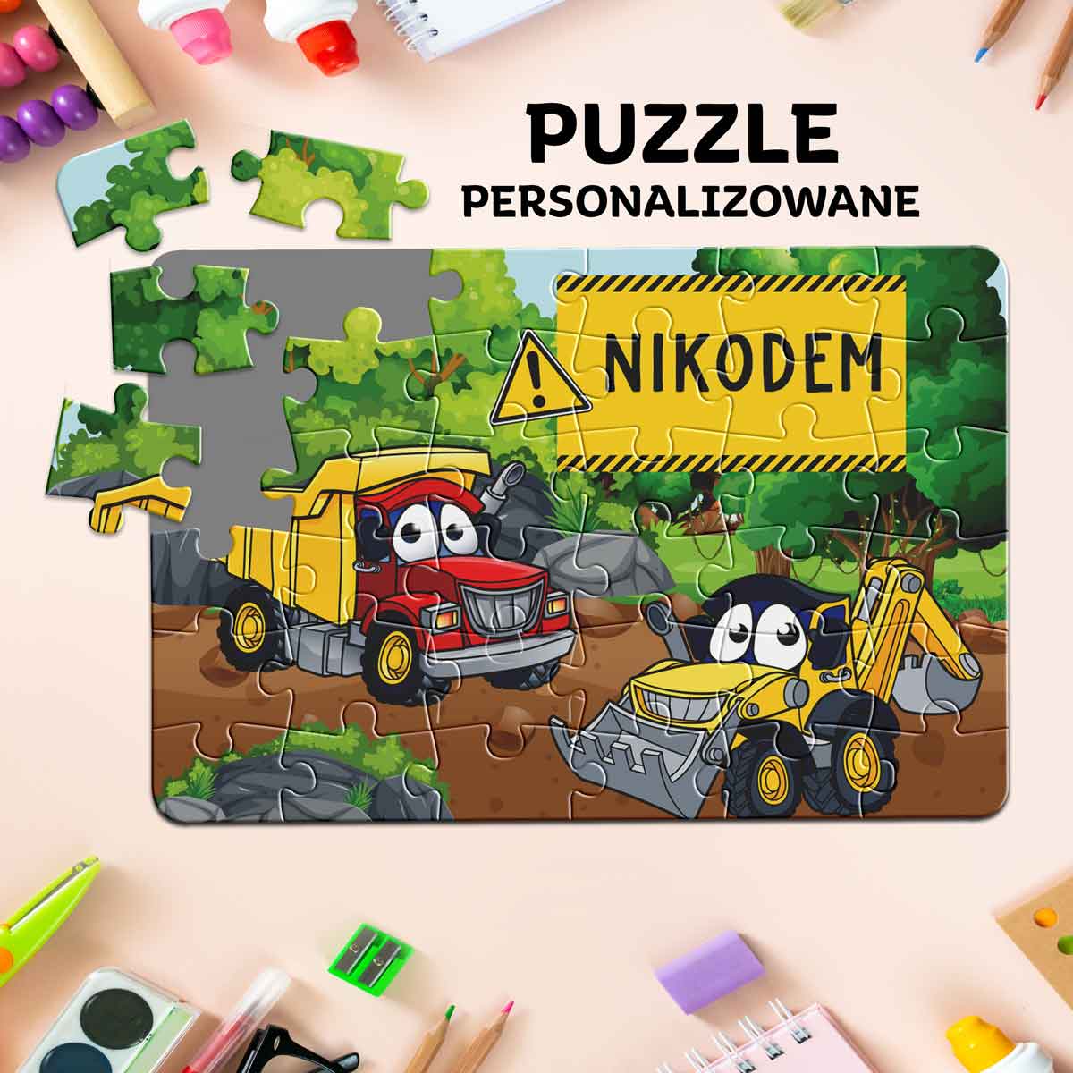 Spersonalizowane Puzzle z traktorami