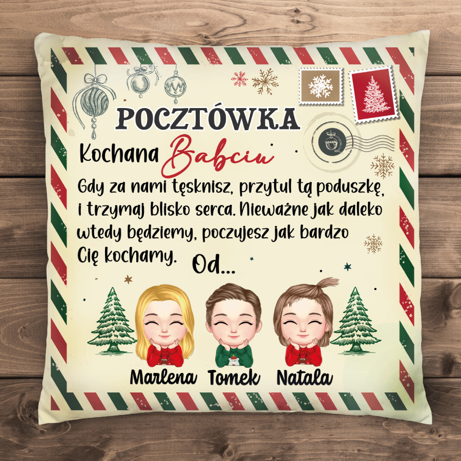 Pocztówka - Poduszka dla Babci