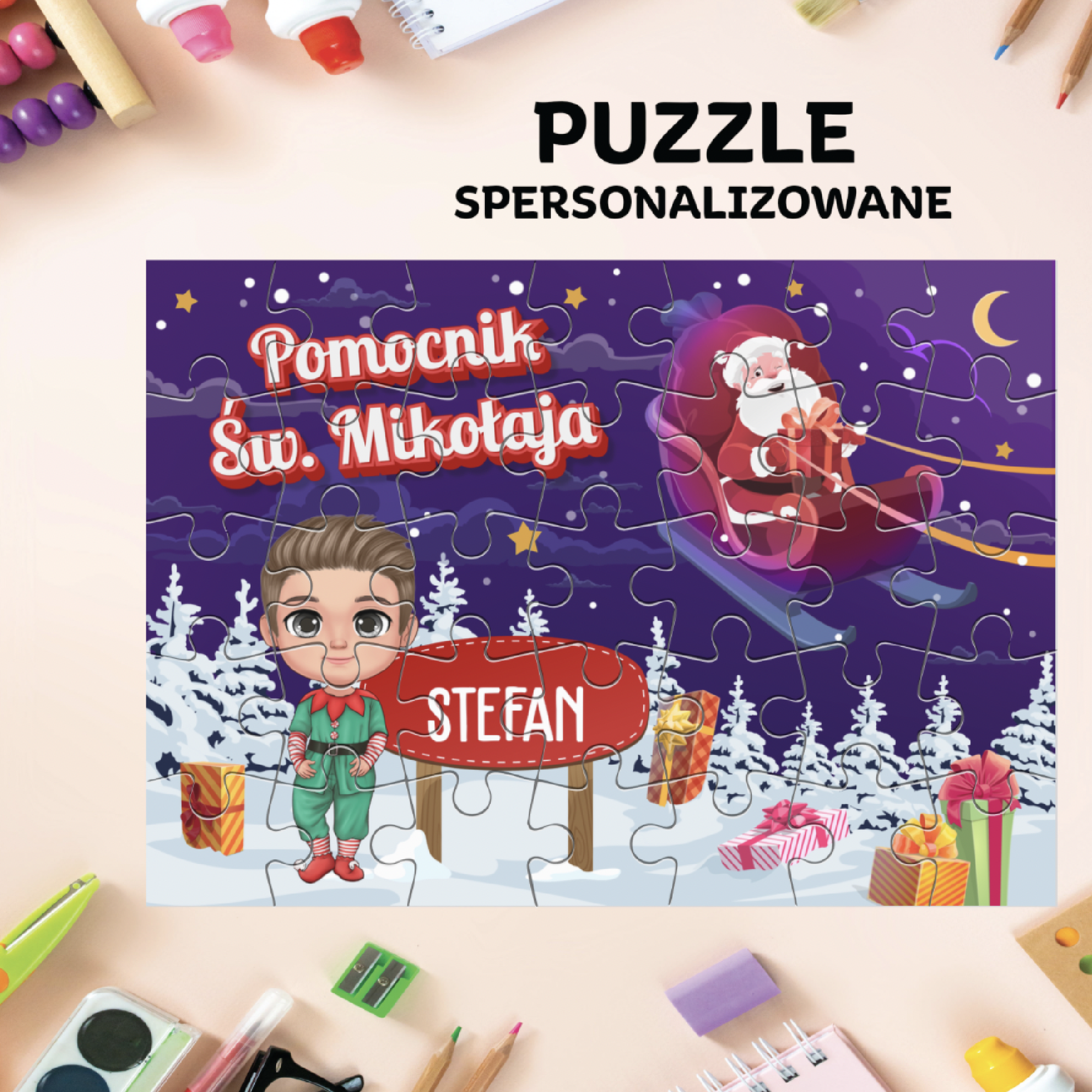 Pomocnik Św. Mikołaja - puzzle