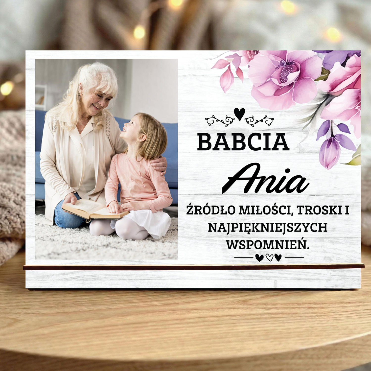 Babcia żródło miłości - drewniana tabliczka