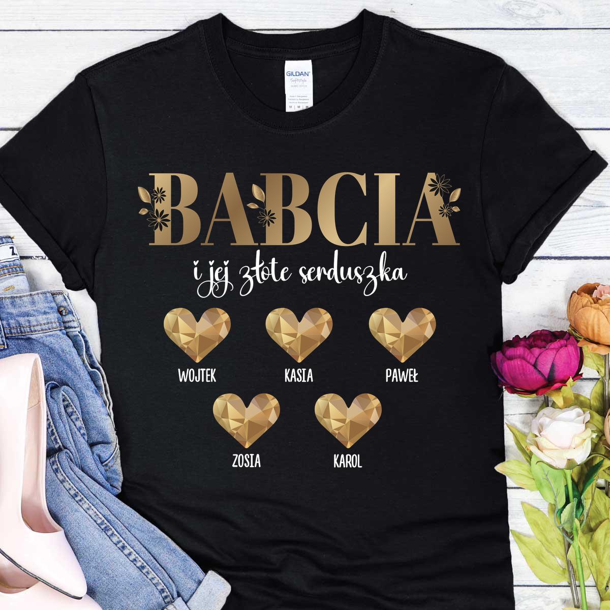 Babcia i jej złote serduszka - koszulka