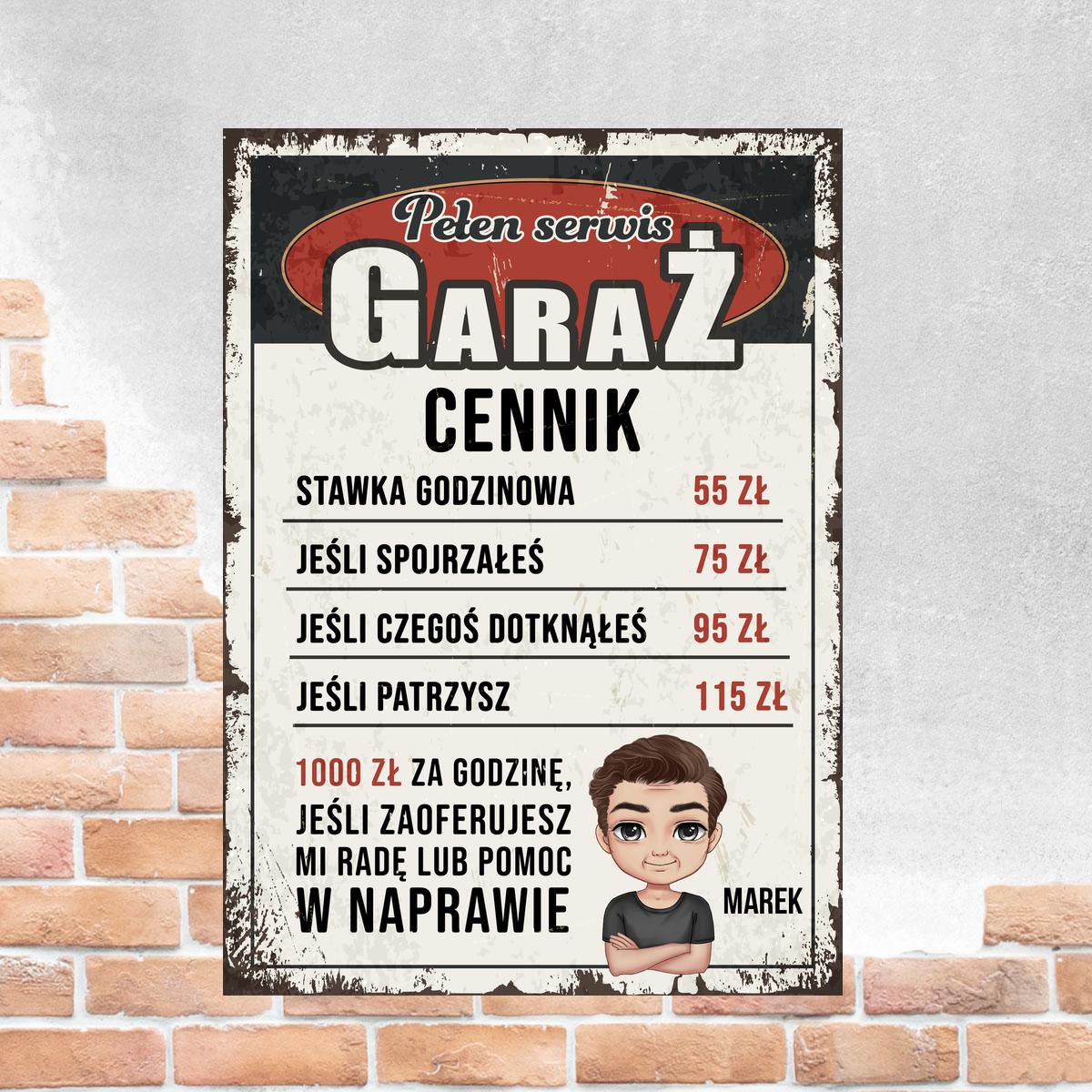 Garaż - cennik