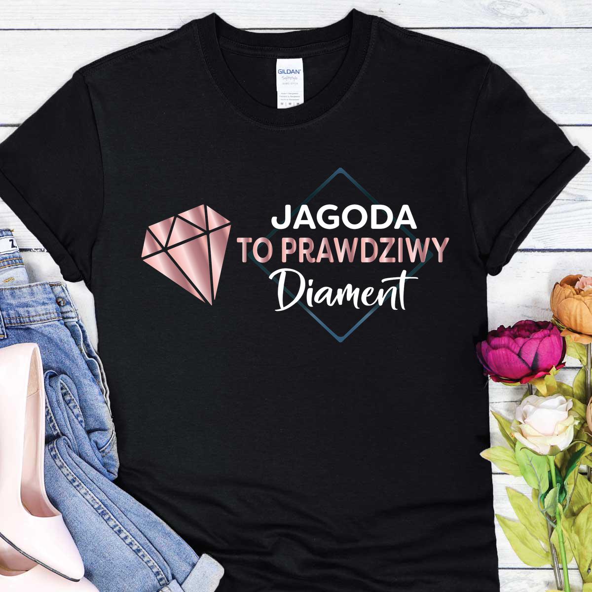 Prawdziwy diament - koszulka czarna