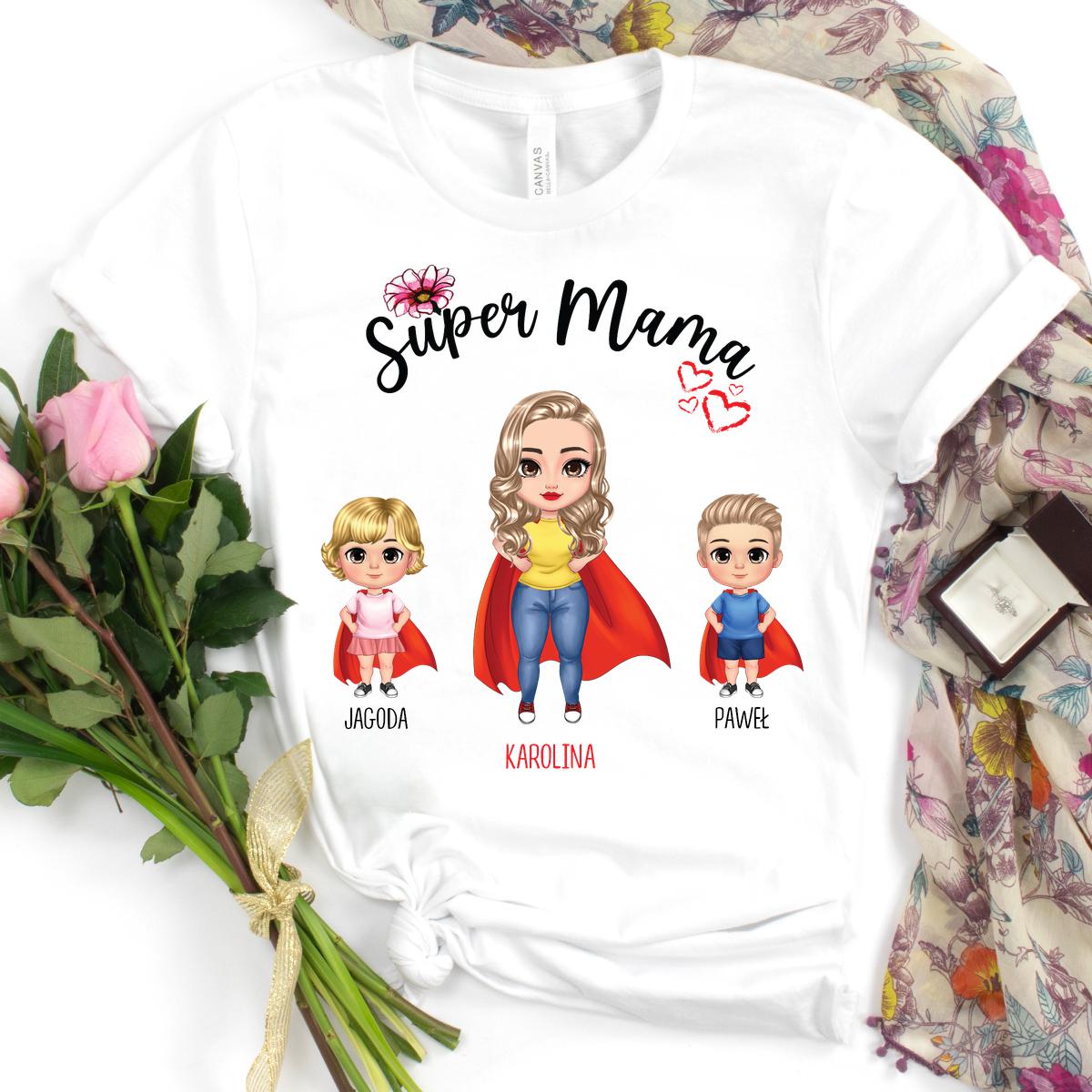 Super Mama i jej super dzieci - koszulka