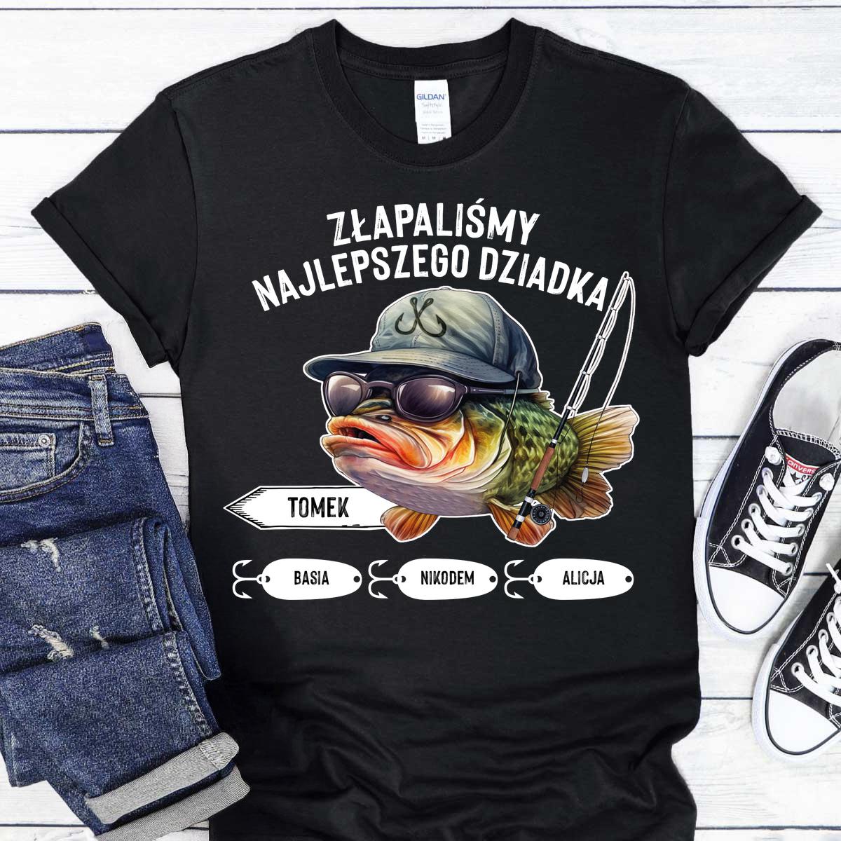 Złapaliśmy najlepszego dziadka - czarna koszulka
