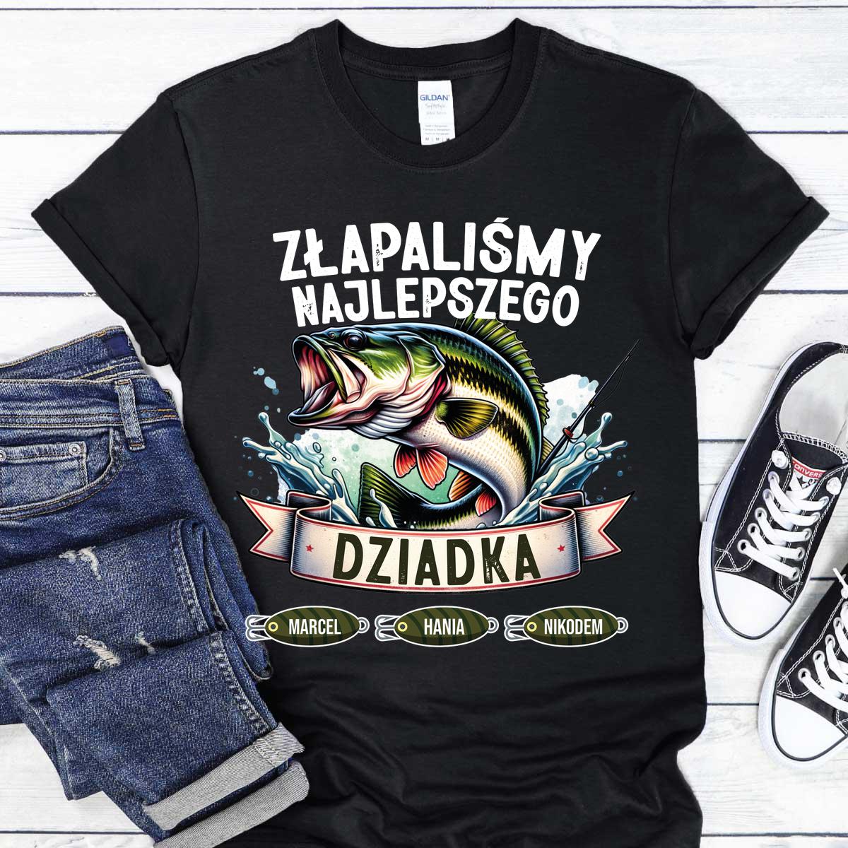 Złapaliśmy najlepszego dziadka - koszulka czarna