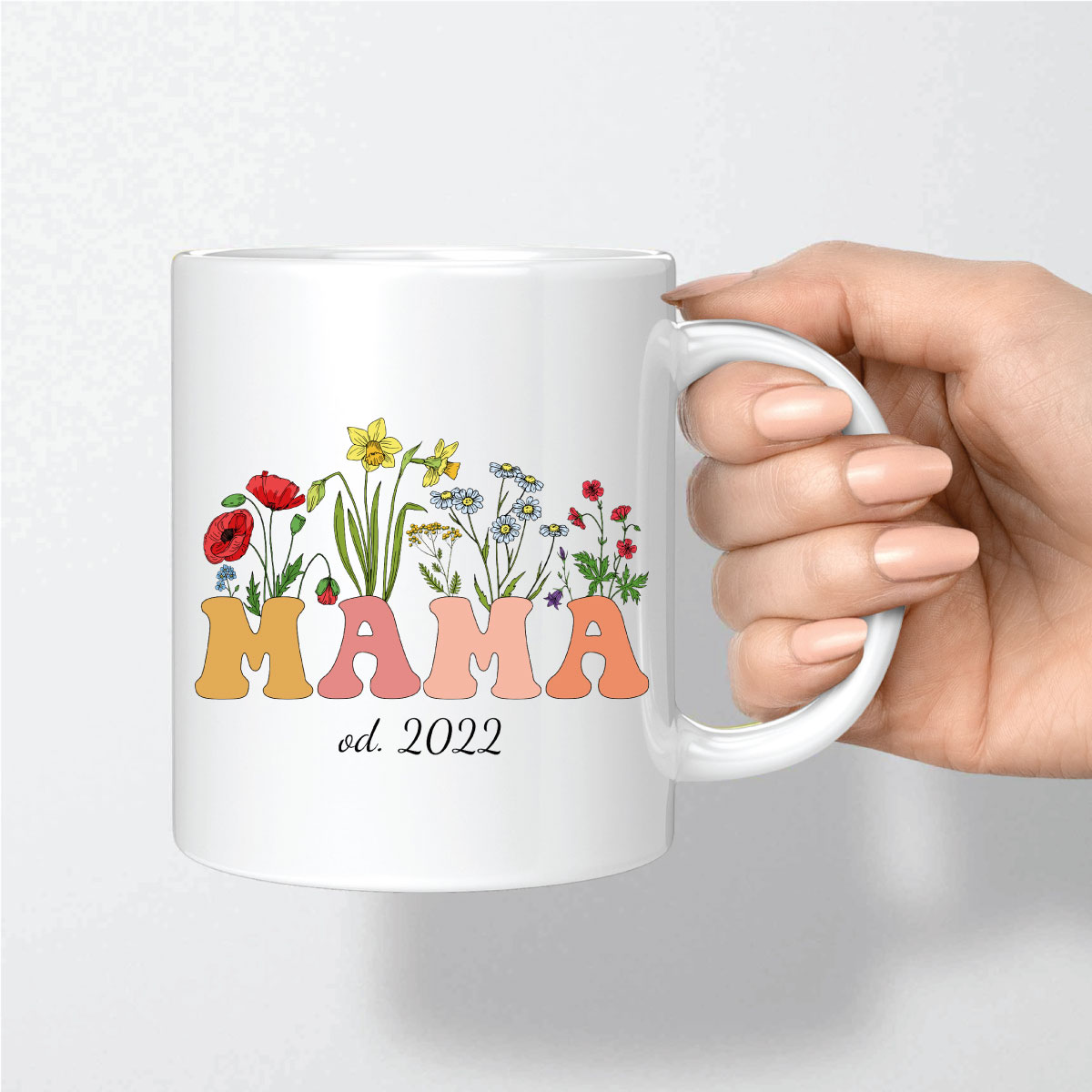 Mama, kubek z kwiatami